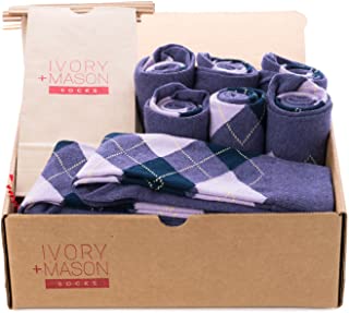 Ivory + Mason Groomsmen Socks Personalized Men's Argyle Purple Color